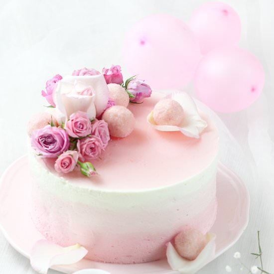 Rose crepe cake
