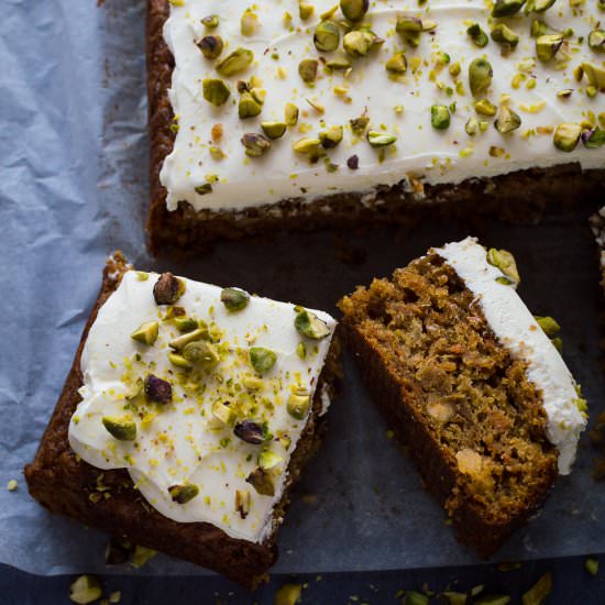 Carrot, Pineapple & Pistachio Cake