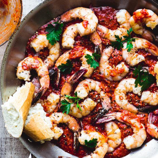 Shrimp in Romesco Sauce