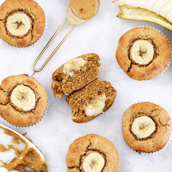 Peanut Butter Banana Bread Muffins