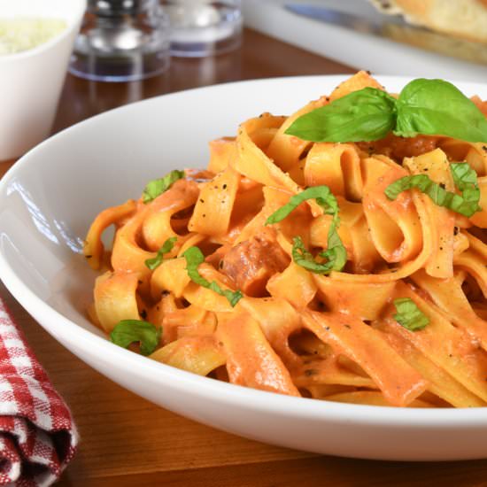 Fettuccine with Vodka Sauce