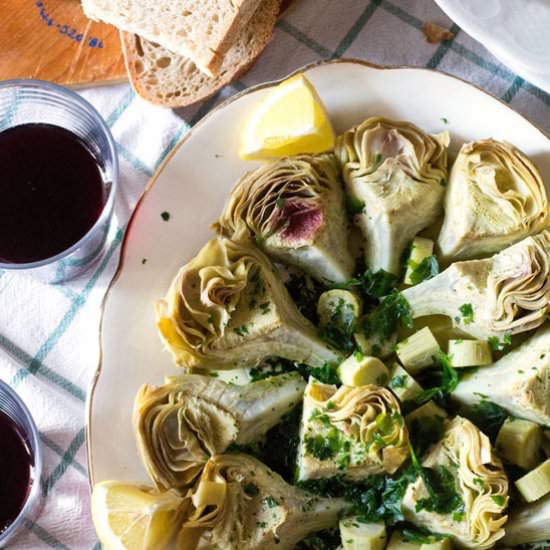 STEAMED LEMON ARTICHOKES