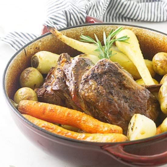 Slow roasted lamb shoulder