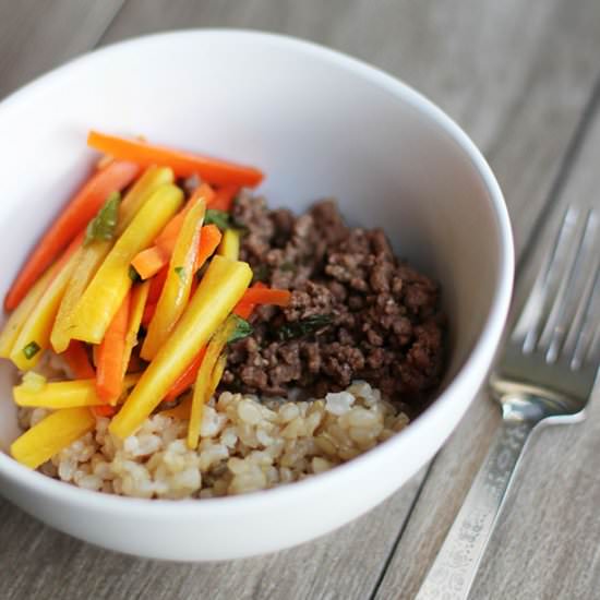 Thai Basil Beef with Coconut Rice