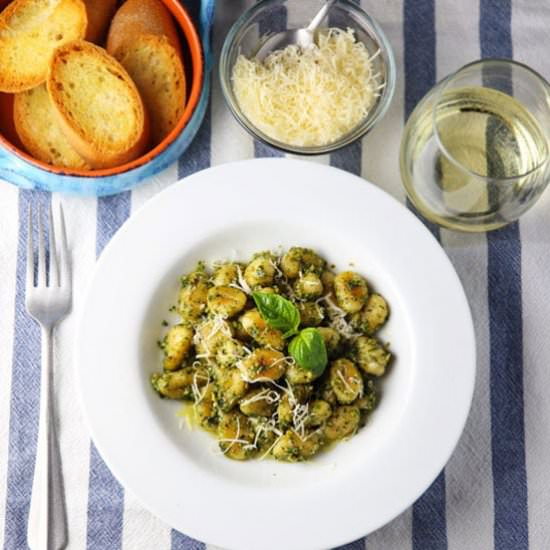 Pan Fried Gnocchi Basil Pesto