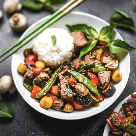 30-Minute Thai Basil Steak Stir-fry