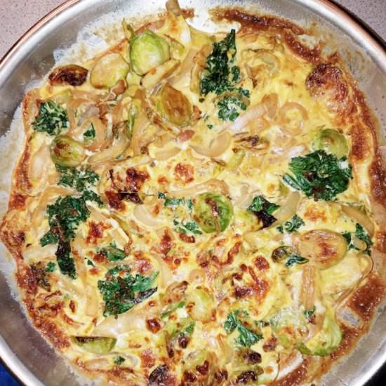 Kale and Brussels Sprout Frittata