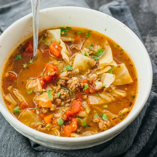 Unstuffed Cabbage Roll Soup