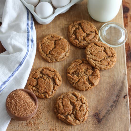 Sorghum Syrup Crinkle Cookies