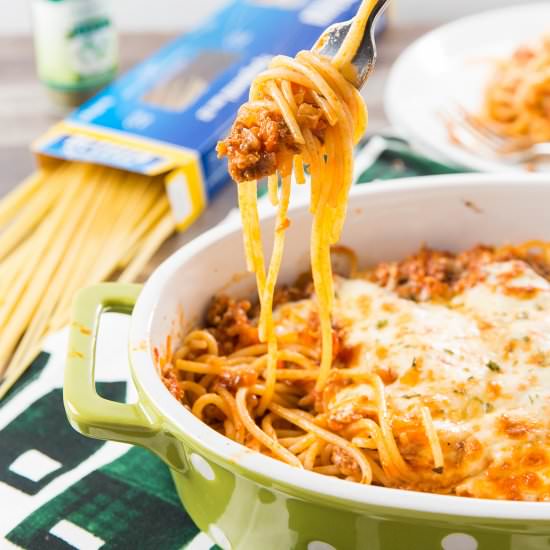 Baked Spaghetti with Meat Sauce