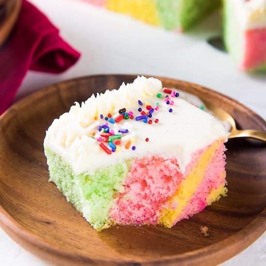 Swirled Pastel Sheet Cake
