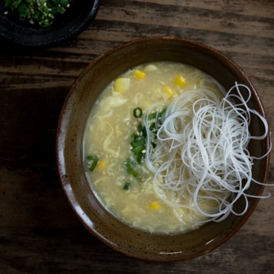 Miso Corn Egg Drop Soup