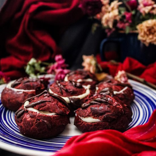 Red Velvet Profiteroles