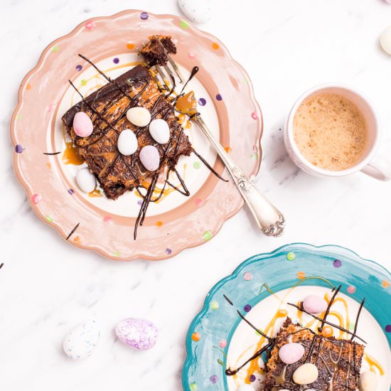 Easter Egg Caramel Brownies