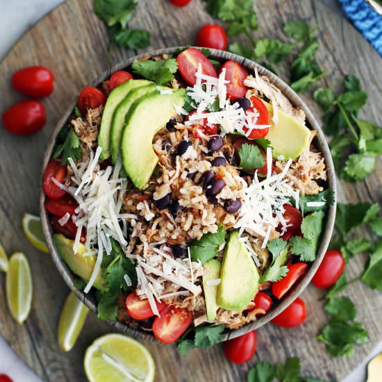 Chicken and Rice Burrito Bowls