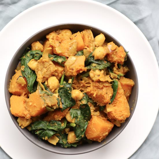 Butternut Squash Spinach Curry
