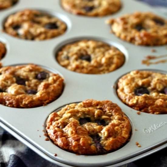 Almond Butter Oat and Berry Muffins