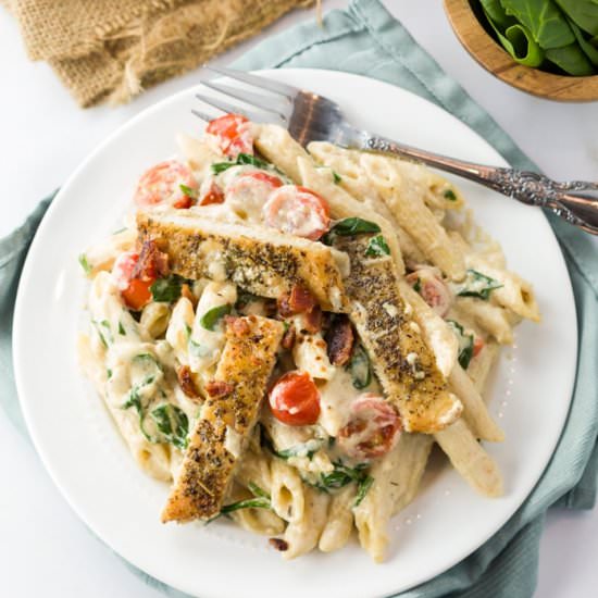 Chicken Bacon Spinach Pasta