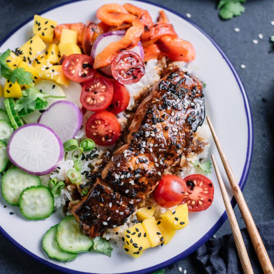 HOISIN SALMON RICE BOWLS