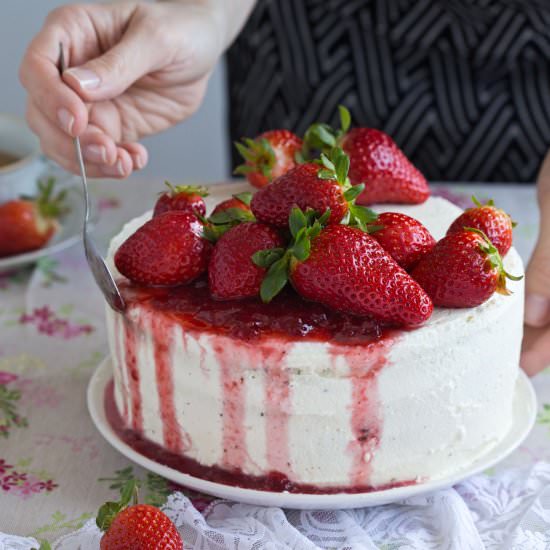 Peanut Butter Strawberry Jam Cake