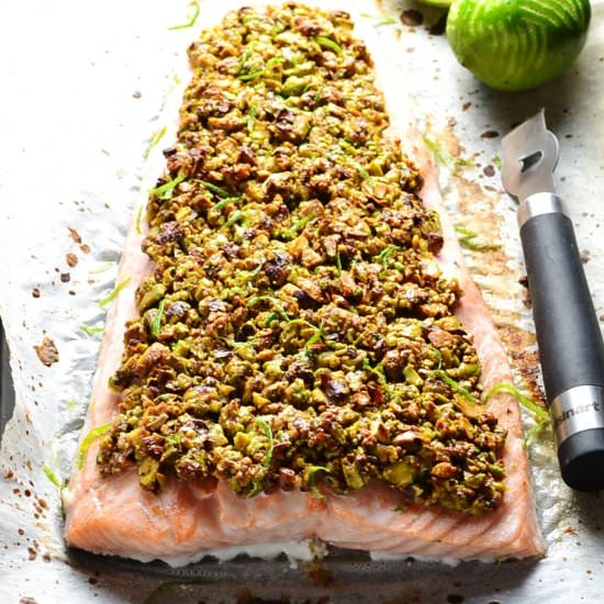 Lime & Pistachio Crusted Salmon