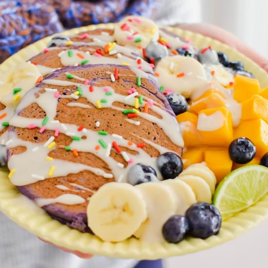 Purple Sweet Potato Pancakes