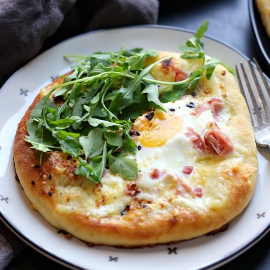 Ham Egg Cheese Breakfast Pizza