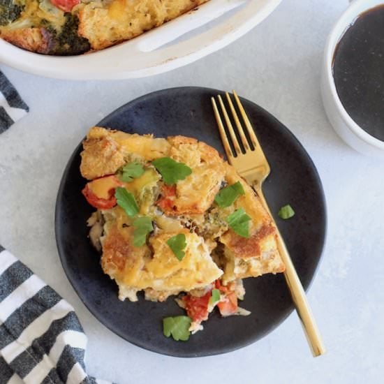 Broccoli Mushroom Breakfast Strata