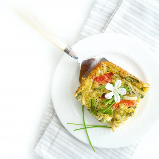 PESTO ASPARAGUS CRUSTLESS QUICHE