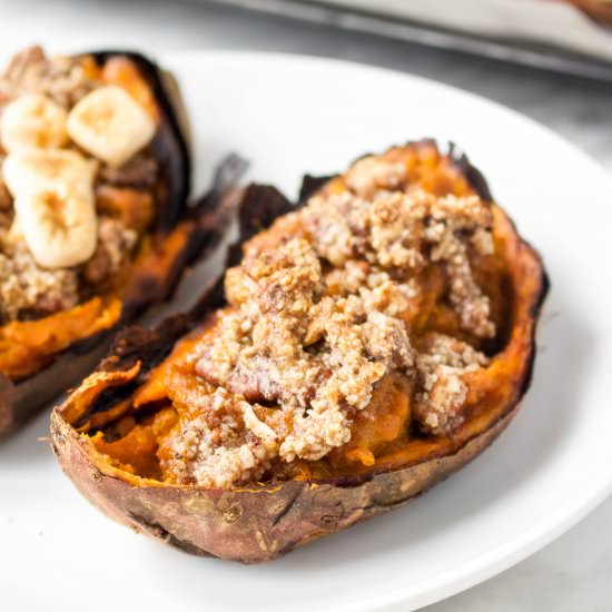Twice Baked Sweet Potato Boats