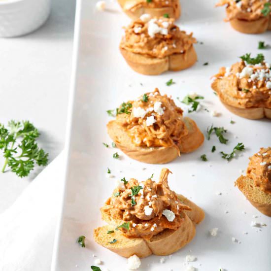 Creamy Chicken Enchilada Bruschetta
