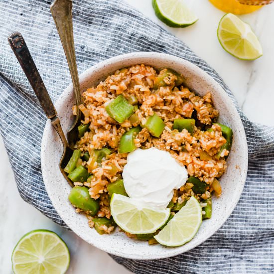 Reverse Stuffed Peppers and Rice