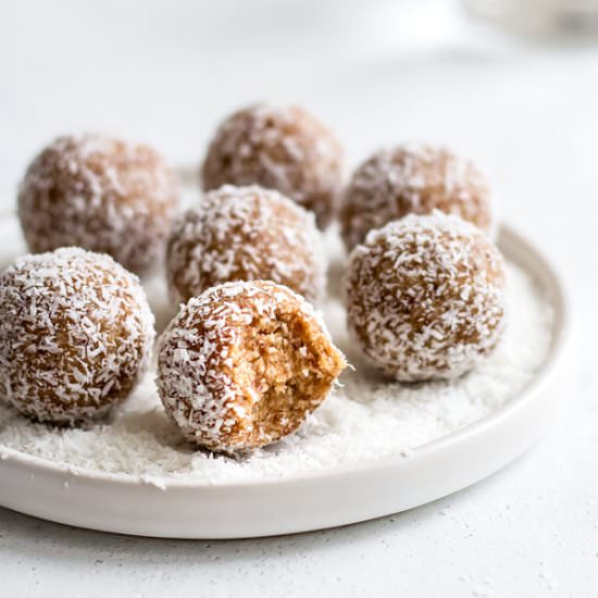 Salted caramel coconut bliss balls