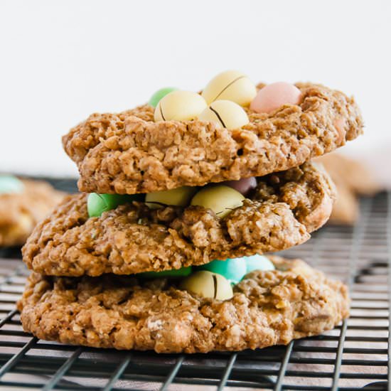 Small Batch Mini Egg Oatmeal Cookie
