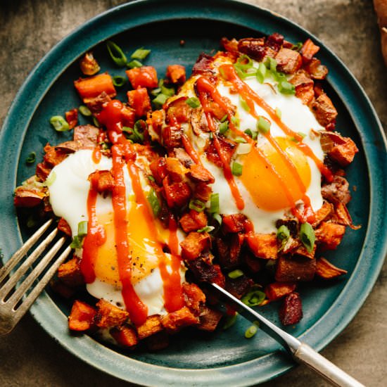 Baked Sweet Potato + Chorizo Hash