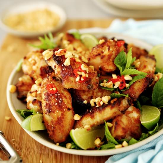 Hoisin Peanut Chicken Wings