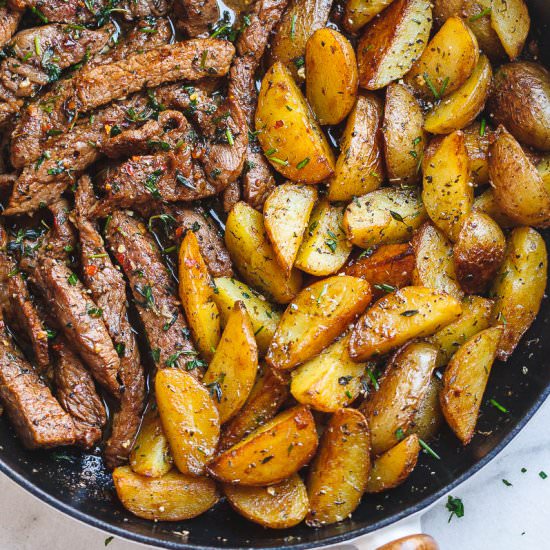 Garlic Butter Steak and Potatoes