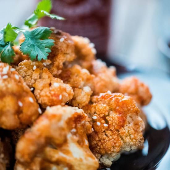Sriracha Agave Cauliflower “Wings”