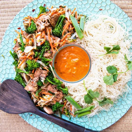 Thai Vegetable Noodle Stirfry