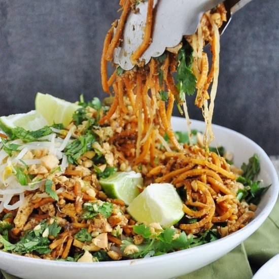 Tofu Pad Thai Sweet Potato Noodles