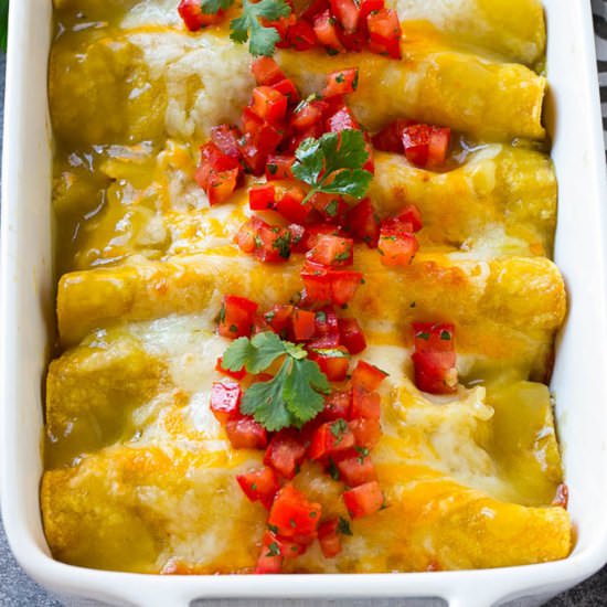 Green Chile Chicken Enchiladas