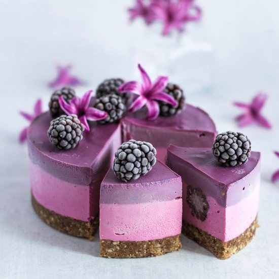 Pitaya and black goji berry cheesec