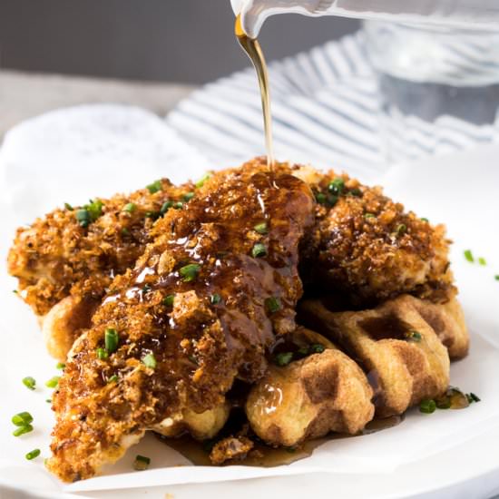 Keto Fried Chicken and Waffles