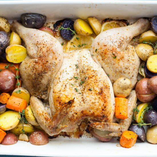 Lemon Pepper Spatchcock Chicken