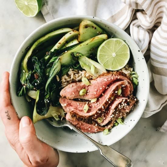 Ginger & Sesame Steak Rice Bowls