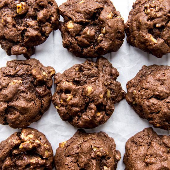 Double Chocolate Walnut Chip Cookie