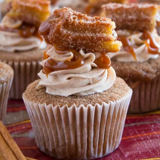 Dulce de Leche Churro Cupcakes