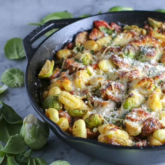 One Skillet Chicken Sausage Gnocchi