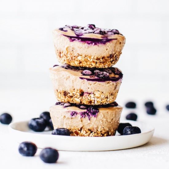 No-Bake Mini Blueberry Cheesecakes