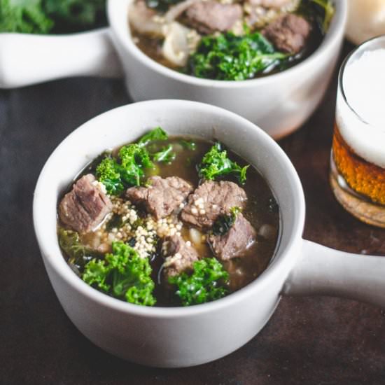 Beef, Onion and Kale Stew